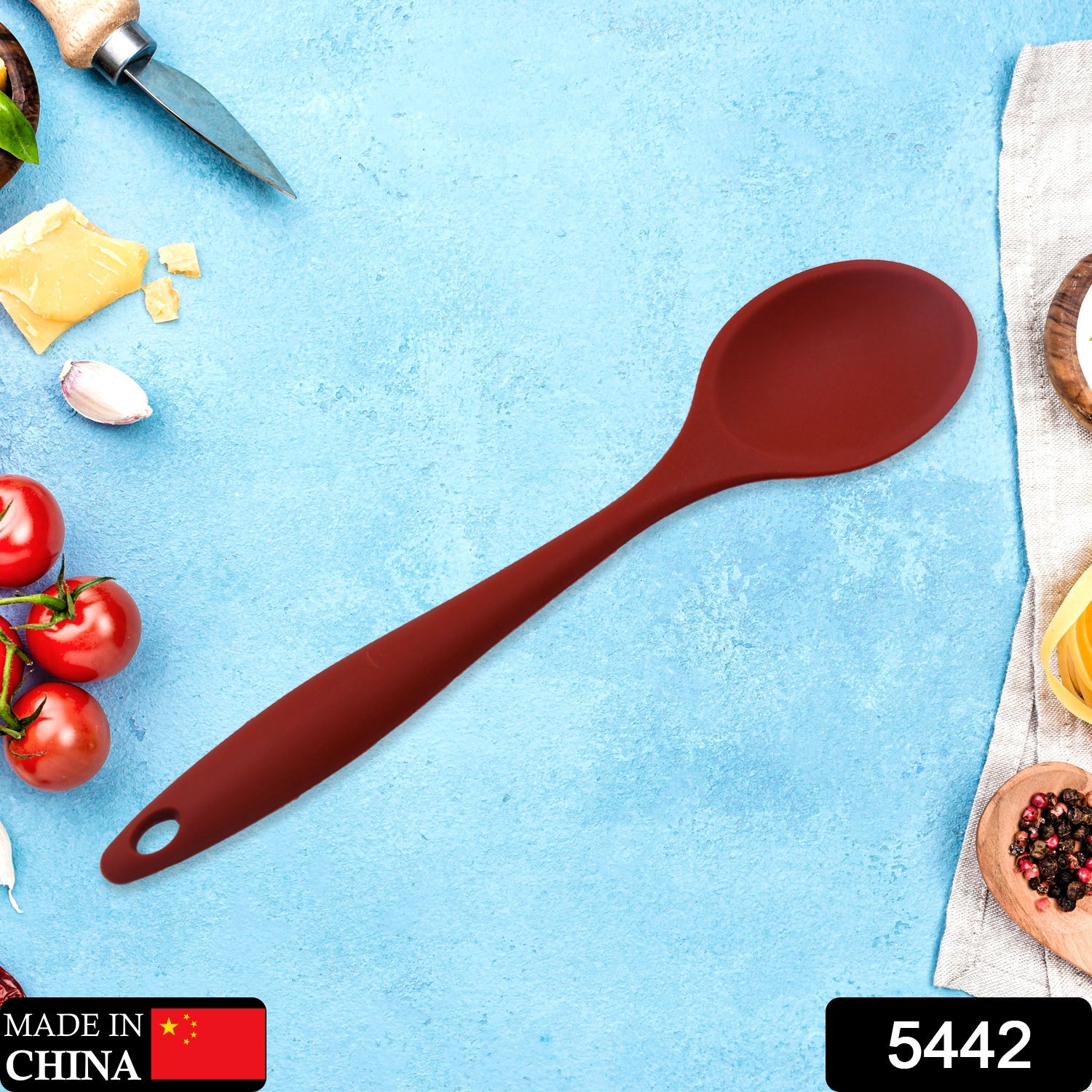 Non-stick silicone spoon with solid coating Non-stick silicone spoon with solid coating